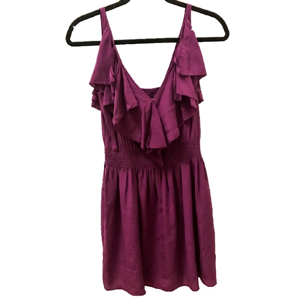 Rebecca Taylor Purple Silk Ruffle Summer Dress